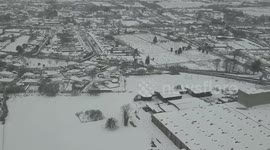 Drone captures South East Ireland blanketed in snow