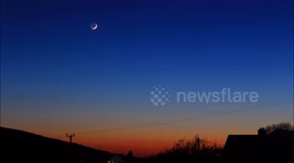 the crescent moon, venus and mercury conjunction, Donegal Irealnd