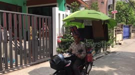 Mobile sarong shop in Bangkok