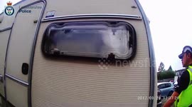 Police bodycam shows the moment a killer was arrested in his caravan two days after he raped and murdered the elderly niece of the creator of TV's Inspector Morse