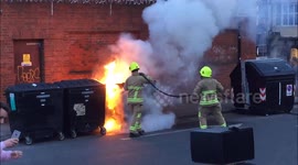 Wheelie Bin Fire Brighton UK