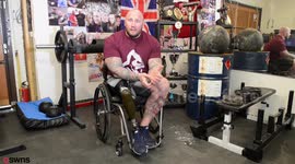 A former army sergeant has become a two time title holder for Britain's Strongest Disabled Man - and is now running for the world title.