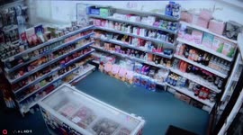 Shocking CCTV of car careering through window and destroying a shop