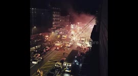 Fire in Sugar Hill, Harlem, on the set of Motherless Brooklyn