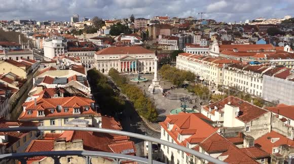 A view of Lisbon, Portugal from on high.