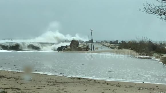 Waves going all over the quay. Spring got us surprised with Extreme Weather.
