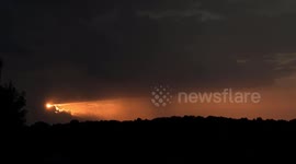 Passing Rain Shower at Sunset