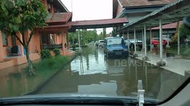 water flooding at parking lot