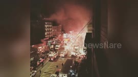 Full Reportage: Eyewitness captures video of massive fire on Harlem movie set
