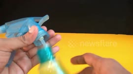 Life hack spray gun fire and lighter