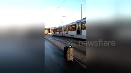 Newsflare Edit - Car stuck on the tram tracks towards Baguley tram stop. Services to Manchester Airport will be delayed. https://t.co/ikfY60WfdH