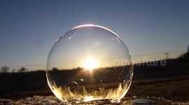 Freezing bubbles on a very cold morning