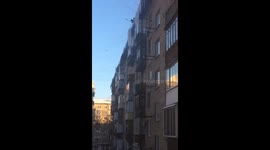 Workers fired after dropping icicles onto car