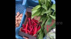 Market with fruits and vegetables