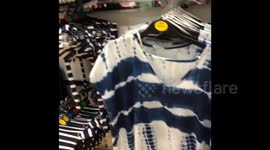 in the shopping centre, buying summer clothes