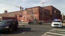 Automobile collision at 21st & Washington Avenue at 4:45pm in Easter Sunday in South Philadelphia.
