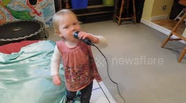 Cute Toddler Singing Karaoke