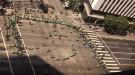 UC Employee Protest/March on Wilshire in Westwood Village