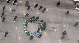 Los Angeles Protesters/Marchers Being Arrested in Westwood Village