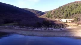 beautiful Adriatic sea from the air (drone)