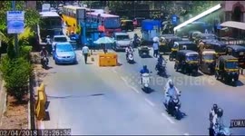 Terrifying moment car flees toll plaza flinging worker aside