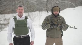 Testing a bulltet proof vest with AK47