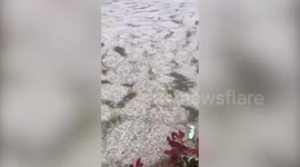 Hail storm brings flooding to southwestern China