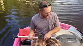 man makes kiddie pool boat with outboard boat motor!!