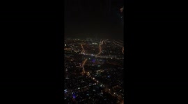 Dubai at night from plane
