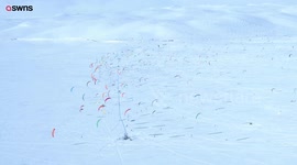 Hundreds battle it out in 105km snowkiting race in Norway