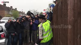 A very angry man has torn down the tributes to Henry Vincent