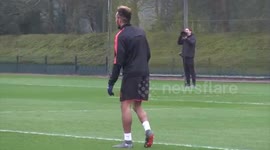 Aubameyang's brilliant ball control during Arsenal training