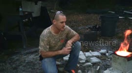 4 block rocket stove DIY rocket stove concrete block cinder EASY!!!!!!!