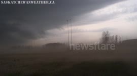 Dust Storm With Beautiful Lightning!