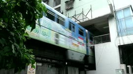 Train goes through apartment building
