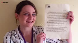 A woman receives an invite to the royal wedding but thinks it is a scam and nearly throws it away.