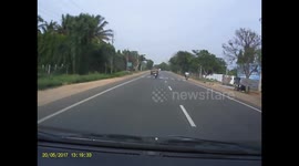 Accident in India caught on dashcam