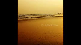 In vizag beach waves