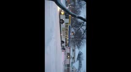 Minneapolis bus stuck in snow