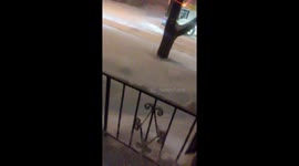 Minneapolis city bus stuck in snow