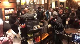Protesters in Philadelphia chant 'Starbucks coffee is anti-black'