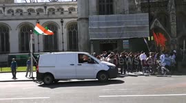 Modi supporters gather at the Westminster Abbey
