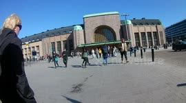TIme lapse at Helsinki Railway Station Finland