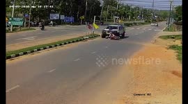Elderly woman miraculously survives after being knocked off moped