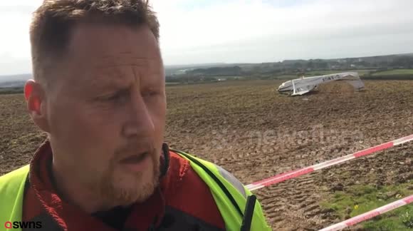 Pilot has miracle escape after crashing his plane upside down into a ...