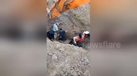 Couple rescued after landslide leaves them trapped under tonnes of rock