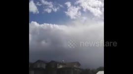 Moment freak storm rolls in over southern Australian coast