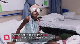 Little girl seeing the world for the first time in three years after cataract surgery