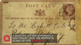 A chilling postcard detailing a sickening crime is up for auction next week for up to £1000 - because experts say it was written by 'Jack the Ripper'
