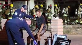 Man rescued from his burning home